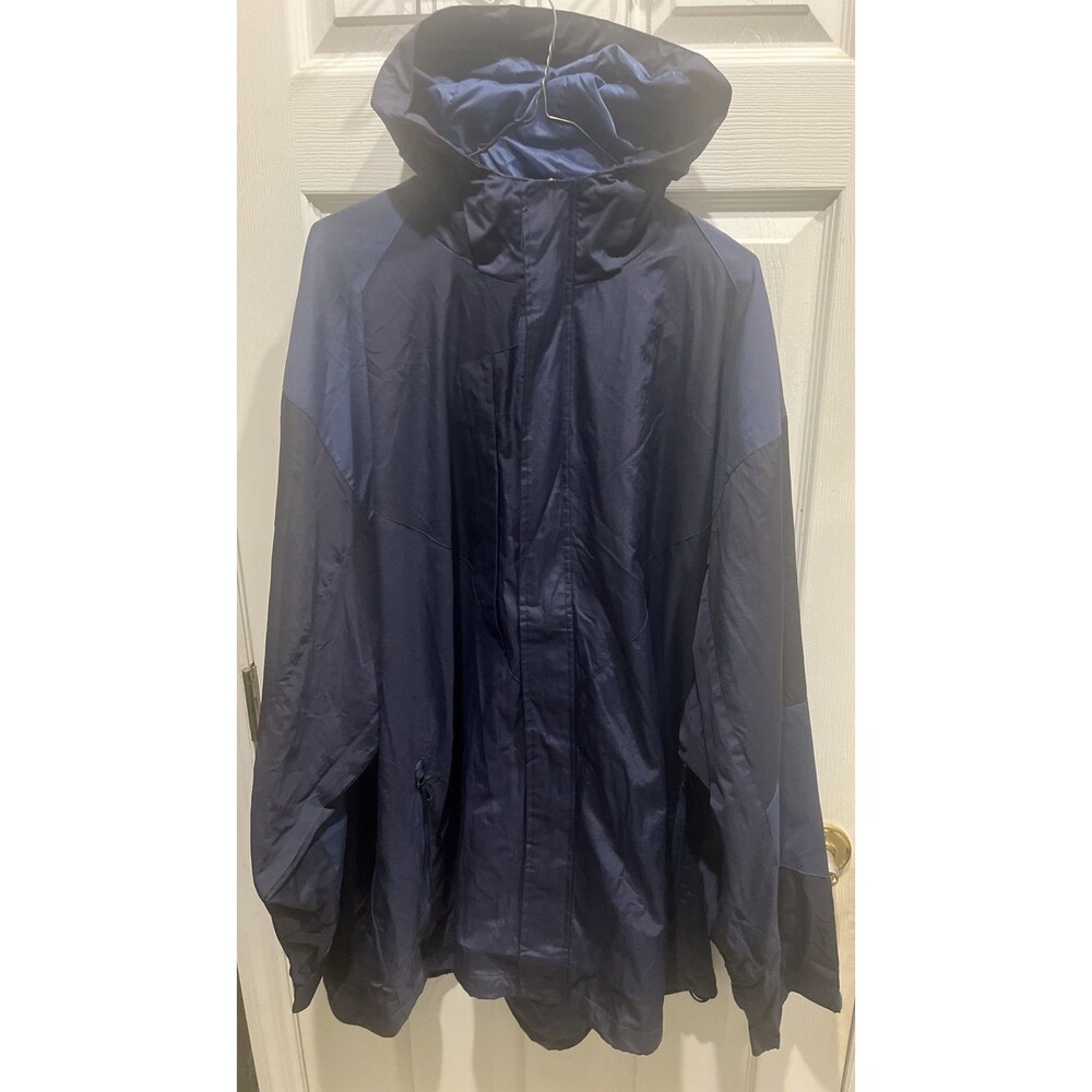 Tri Mountain Performance Blue Hooded Jacket Mens 4XL Full Zip Pocket 88051 New